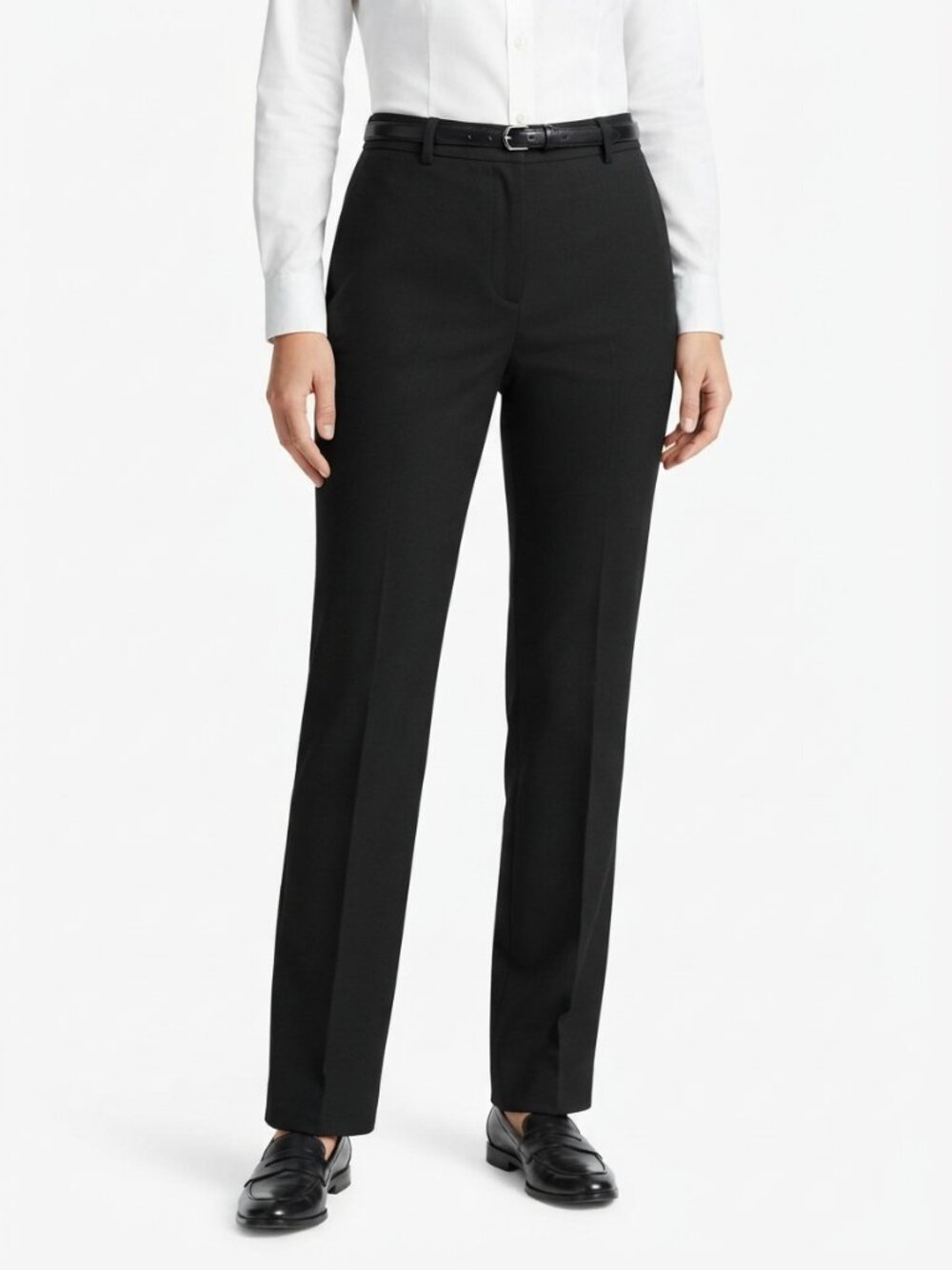 Lands' End Straight Leg/High Rise Elastic Waist Cotton Blend Pant- Sz. 12T